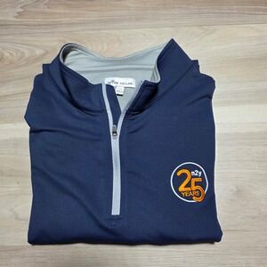 Peter Millar Perth Quarter Zip Pullover Mens XXL Navy n2y 25 Years Logo Golf Top